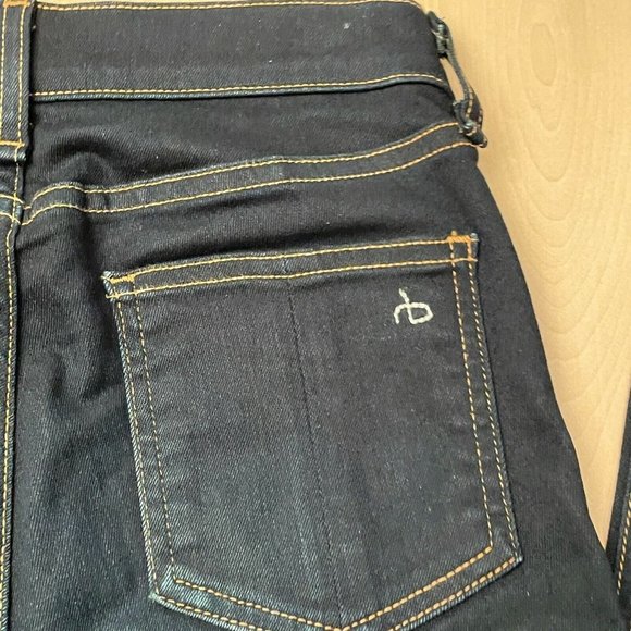 Rag & Bone Women's 10 Inch Skinny Jeans Size 25 Raw Hem Mid Rise Blue - Picture 10 of 10